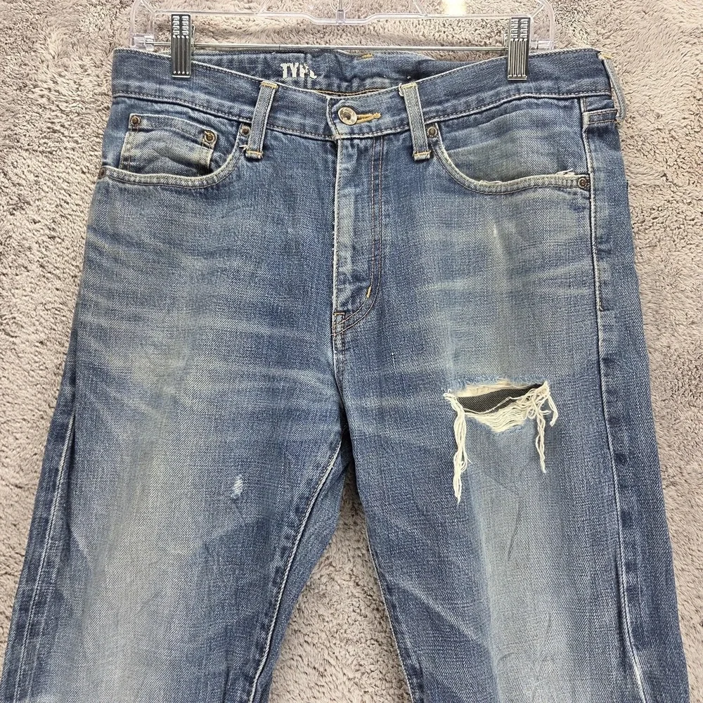 Neighborhood Jeans Mens Blue Selvedge Straight Thrashed Honeycomb Fits 31x26